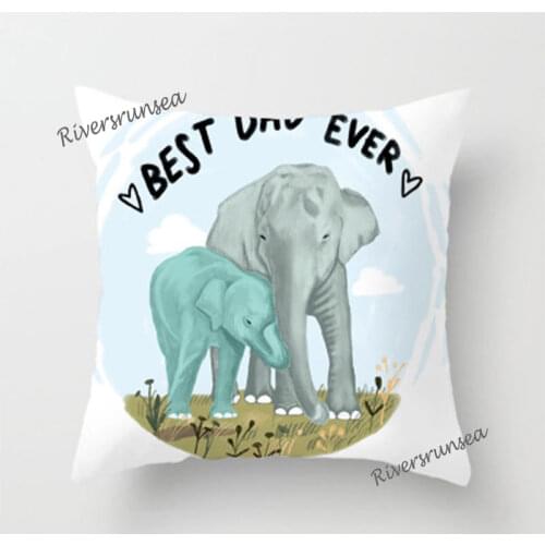 Pillow Case 45*45 Elephants Home Decor Cushion Cover Cute Animal Pillow Covers