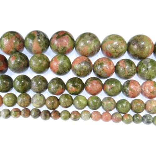 Wholesale Natural Stone Unakite Round Beads 15" Strand 4 6 8 10 12 14MM Pick Size DIY Handmade beads For Jewelry Making