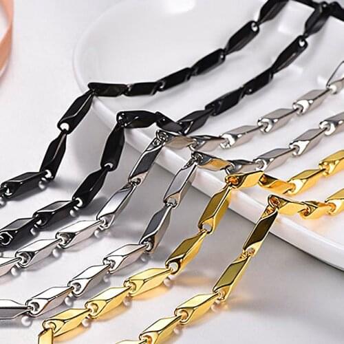 Chain Necklace Mens Stainless Steel Hip Hop Rock Necklace Jewelry for Neck Fashion 2021 Long Necklace Gifts for Male Accessories