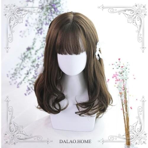 High Quality Harajuku Soft Sister Lolita 55Cm+ Medium Length Micro Curl Wig Cosplay Costume Party