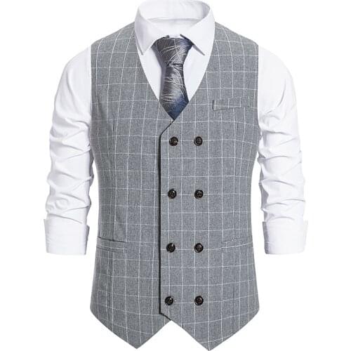 PARKLEES Men's Double Breasted Vests