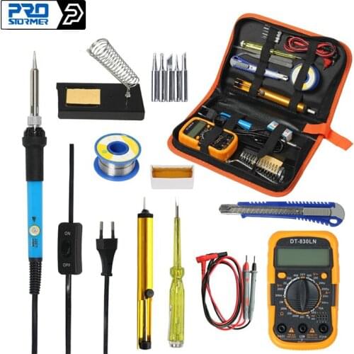 PROSTORMER 60w Adjustable Temperature Soldering Iron DIY Welding Kit Suction Tin Circuit Board Repair Screwdriver