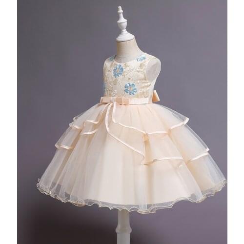 40# Dresses For Baby Girl Summer Lace Sleeveless Ruffle Princess Gown Party Tulle Dress Cosplay Girls Casual Dress Clothes