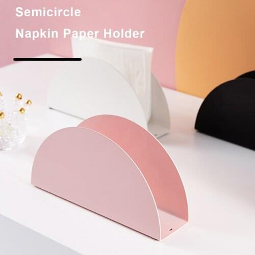 Semicircle Napkin Paper Holder Nordic Home Hotel Metal Tissue Clip Kitchen Sheet Paper Stand Table Serviette Dispenser