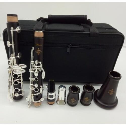 Professional Bb Clarinet DIVINE Ebony Clarinets Ebony Wood Silver Plating Key Musical Instruments Case Mouthpiece Reeds