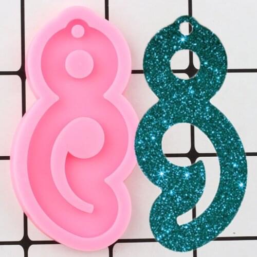Punctuation Semicolon Silicone Mold Keychain Pendant Molds DIY Jewelry Decorative Mould Epoxy Resin Polymer Clay Moulds