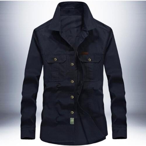 Plus Size Men Casual Solid Color Long Sleeve Turndown Collar Blouse Work Shirt Mens Western Denim Fashion Shirt S-lim Casual Cl