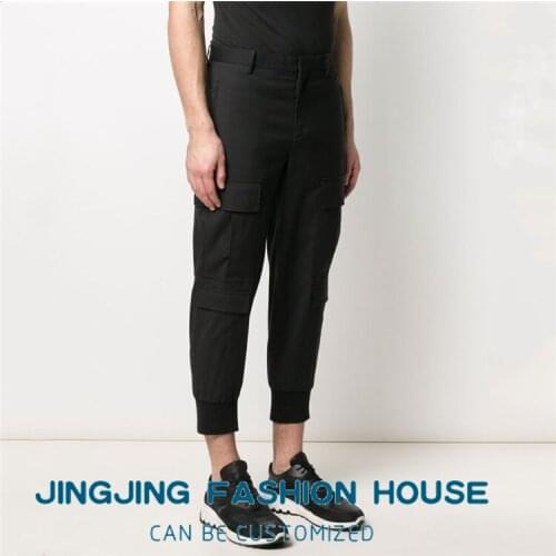 S-6XL!!2021 New fashion men slim small leg pants youth leisure leg pants spring and summer slim Harlem pants fashion cargo pants