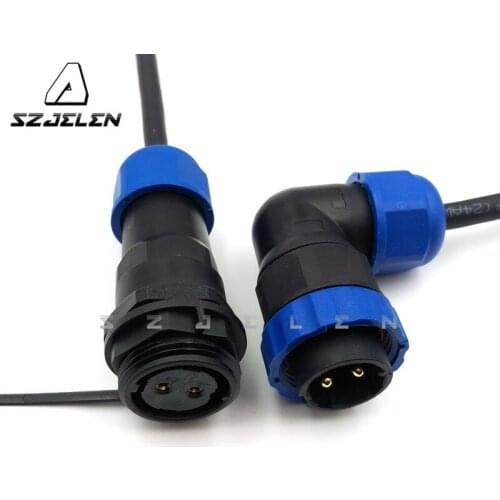SD20TA-ZP ,90 degree elbow Waterproof connectors 2 pin, Cable docking connector male and female Rat, Device power plug socket