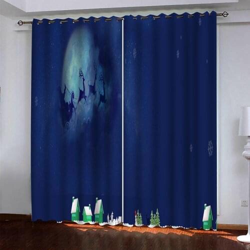 Blue curtains stars curtain Customized 3d curtains new bay window balcony thickened windshield blackout curtains