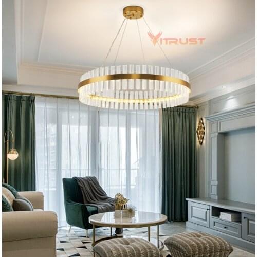 Modern Crystal Chandelier Lamp Light LED Ring Home Lighting Fixture Living room Bedroom Dining for Hanging Ceiling Chandeliers