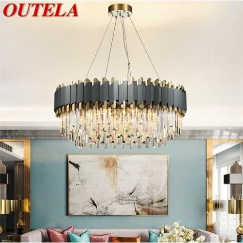 OUTELA Modern LED Chandelier Lighting Crystal Luxury Decorative Fixtures For Living Room Dining Room Villa Duplex