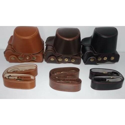 Camera Video Bag PU Hard Case For Olympus EOSM5 M5Camera Hard Camera Bag Half Body Case + strap With tracking