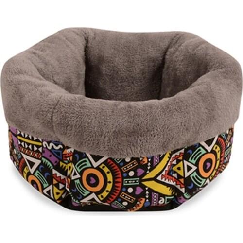 Dog Warm Cave Winter Soft Bed For Puppy Top Quality Comfortable Print Cat Bed Cushion Sleeping Sofa