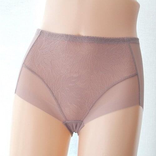 5PCS Sexy Lace Transparent Panties Women Mesh Floral Lingerie Seamless Briefs High Waist Underpants Cotton Crotch Plus Size 2020