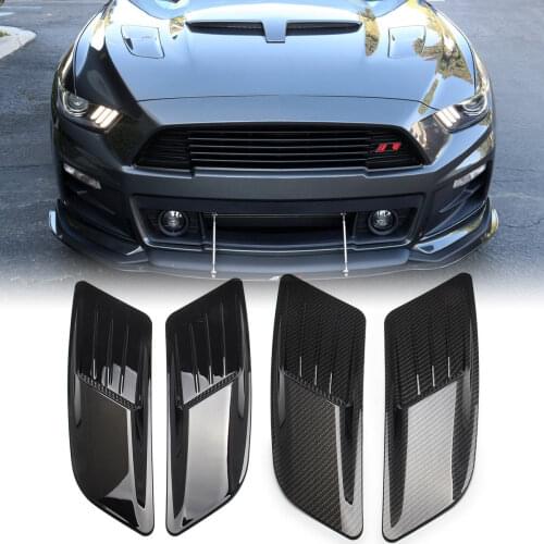 2PCS Universal Front Hood Air Intake Scoop Bonnet Vent Panel Trim Bumper Support Strut for Ford Mustang 2015-2017 Car Styling