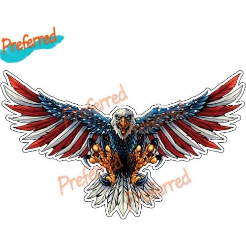 High Quality US Wings USA Flag Eagle Decal Motocross Racing Laptop Helmet Trunk Wall Vinyl Car Sticker Die Cutting