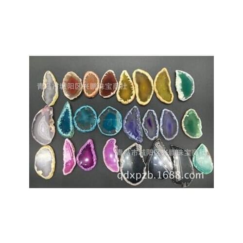 2 Sizes Natural Agate Slices Geode Polished Slab Brazil Crystal Quartz Ornament