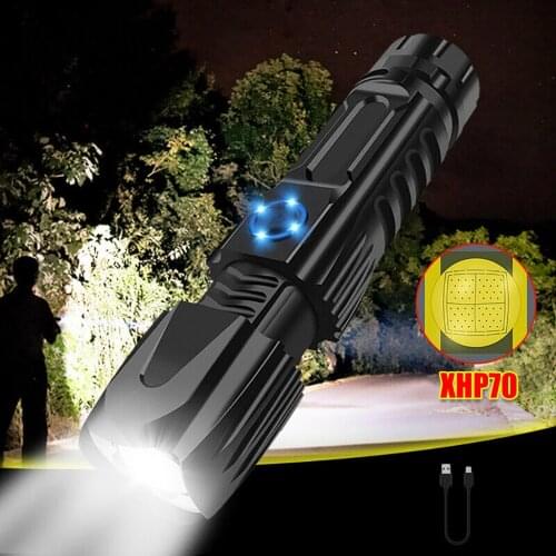 2021 Powerful Lights Xhp90 Ultra Bright 18650 Led Flashlight Xlamp Usb Rechargeable Xhp70 Tactical Light 26650 Zoom Torch#g3