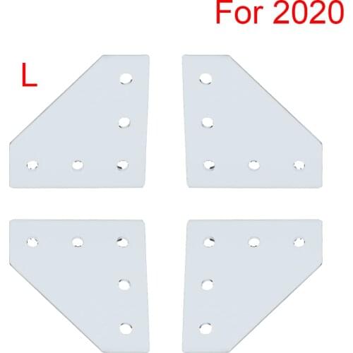 4 8 10pcs 5 Holes Silver 90 Degree Joint Board Plate Corner Angle Bracket Connection Joint Strip for 2020 Aluminum Profile
