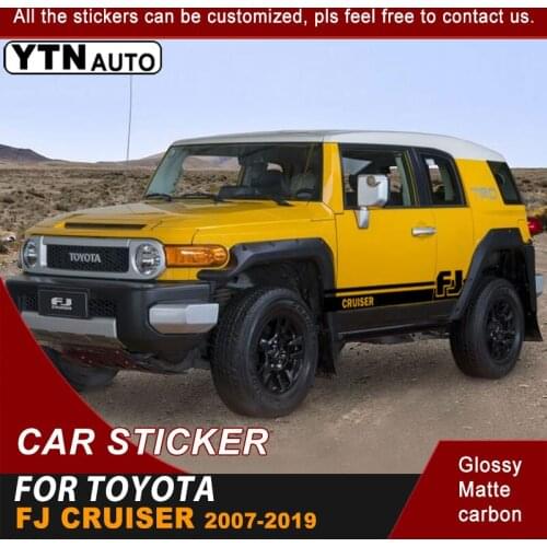 Car Stickers Side Door Raing Stripe Graphic Vinyl fits For Toyota FJ Cruiser 2007-2016 2017 2018 2019 Cool Car Decals Customized
