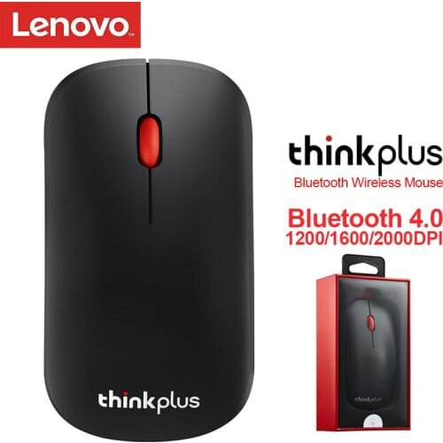Lenovo Thinkplus Bluetooth Wireless Mouse with 1200/1600/2000DPI Skin-Like Surface Bluetooth 4.0 for Windows 10 8