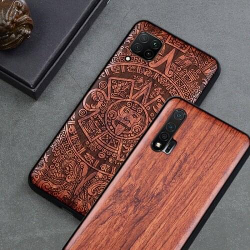For Huawei Nova 6 se Case Boogic Original Wood funda Huawei nova 6 nova6 5G Rosewood Cover Phone Case For Huawei Nova 6 se
