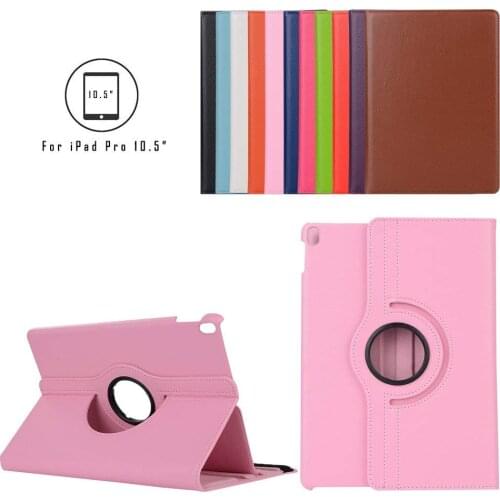 360 Degrees Rotating Stand Cover Case for New iPad Pro 10.5inch 2017 PU Leather Smart Cases Auto Wake up/Sleep A1701 A1852 Glass