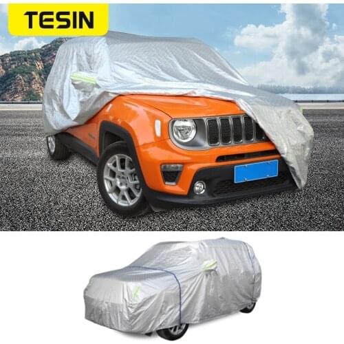 TESIN Car Cover Waterproof Outdoor Cover Sun Rain Uv Protection Shield Dustproof Snowproof Car Body Cover for Jeep Renegade