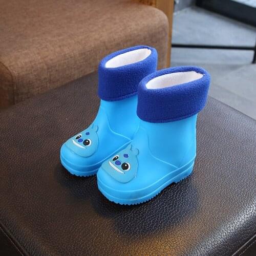 Children Kids Rain Boots Cute Waterproof Boys Girls Non-slip Rainboots Baby Toddler Rain Flat Fashion Cartoon Water Rubber Shoes
