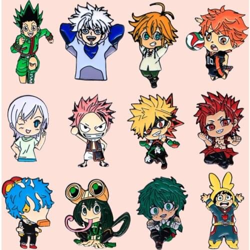 ZF2124 Anime Character Clothing Accessories Enamel Pin Brooch Creative Cartoon Denim Coat Lapel Badge Jewelry Gifts