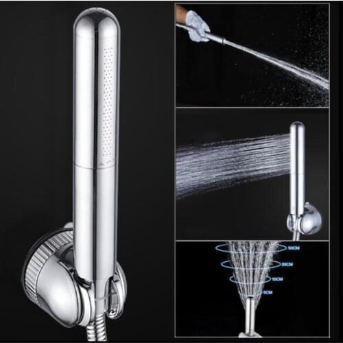 Chrome handheld shower head brass bathroom water saving dual use shower faucet handheld shower head with gun function