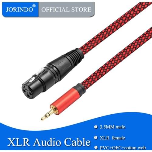 JORINDO 4M/13FT 3.5MM male to XLR Audio cable,XLR 3-hole female to 3.5mm Plug Stereo Shielded Cable