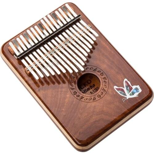 GECKO wood sandalwood Kalimba 17Key notes C tones Thumb piano beginner musical instrument xylophone vibraphone portable keyboard