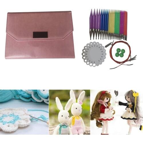 Interchangeable Circular Knitting Needles Set Crochet Needle Sewing Accessories Kit Crochet Hook With Case for Knitting