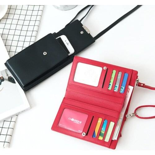 New ladies long mobile phone bag large capacity large banknote student diagonal cross wallet multi-functional shoulder bag