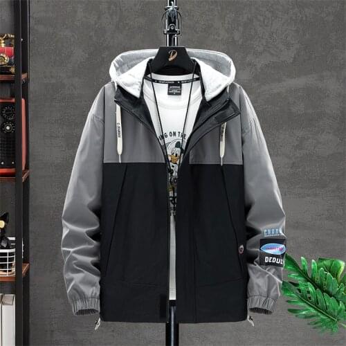 Plus Size10XL9XL8XL7XL XXXXXL Autumn Mens Lightweight Jacket Hooded Waterproof Windproof Zipper Casual Sports Fashio Jacket