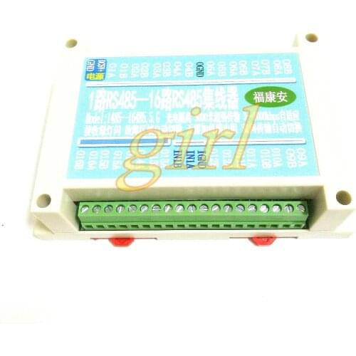 Industrial grade two-way 16 port RS485 hub 485 repeater 485 signal amplifier switch
