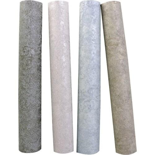 American style country retro three-dimensional non-woven fabric diatom mud wallpaper solid color plain cement gray wallpaper