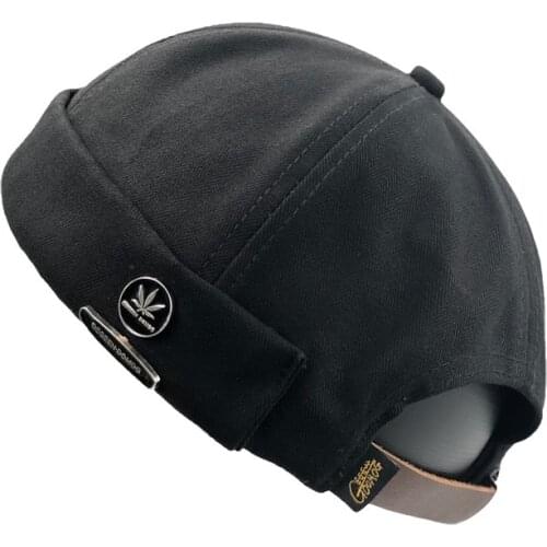 Rolled Cuff Skull Retro Brimless Hat Visor-Less Sailor Skull Beanie Hat Adjustable Casual Baseball Cap Men Women Strapback 2020