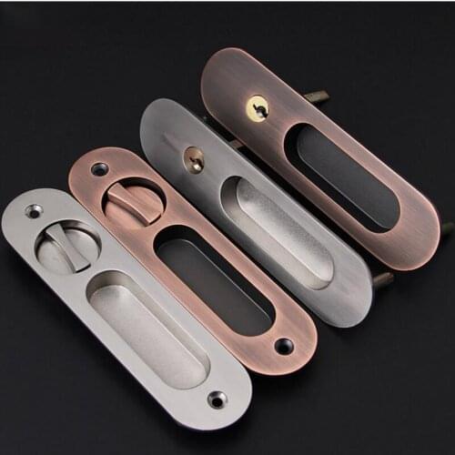 Sliding Door Lock Interior Bathroom and Lavatory Lock Hook Invisible Move Door Lockset DL79