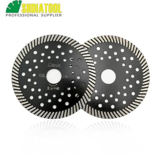 SHDIATOOL 2pcs 5"/125mm Diamond Hot Pressed Narrow Turbo Blade Cutting Disc Granite Marble Concrete Sawblade Diamond Wheel
