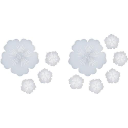 Flowers Silicone Coaster Molds - Silicone Resin Mold, Clear Epoxy Molds for Casting with Resin, Concrete and Polymer Clay Craft