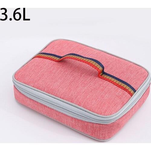 3.6 L Lunch Box Bag Insulated Lunch Bag Female Canvas Large Tote Bag Hand Carry Thick Aluminum Foil Insulation Bag
