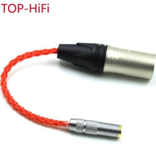 TOP-HiFi UPOCC Single-Crystal-Silver 2.5mm Balanced Female to 4pin XLR Balanced Male Audio Adapter Cable 2.5mm to XLR Adapter