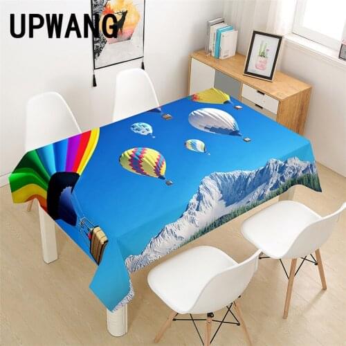Hot Air Balloon Tablecloth 3D Printed Table Cover Rectangular Tablecloth Wedding Birthday Party Kitchen Home Decor