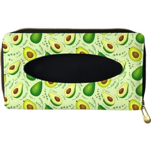 1 Pcs Car Tissue Box Green Avocado Pattern Car Sun Visor Napkins Tissue Boxes Holder Auto Interior Storage Bag Car Accessories