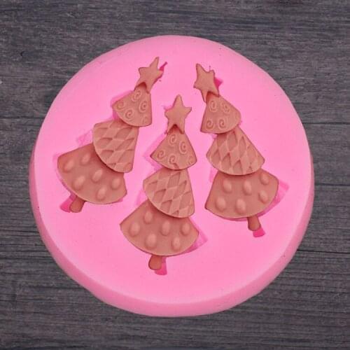 1PC Fondant Cake Silicone Mold Christmas Tree Leaf Shape Chocolate Biscuits Mould DIY Kitchen Baking Cake Decoration Tool LB 488