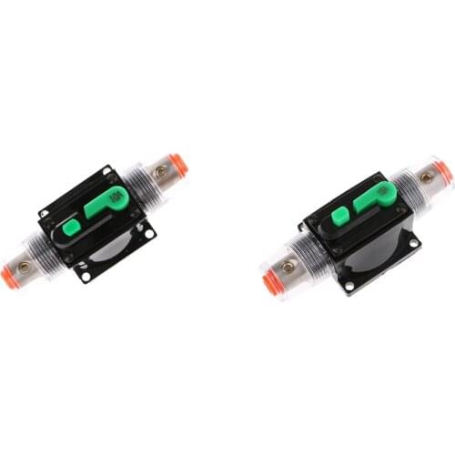 10AMP & 15AMP Auto Reset Circuit Breaker, 12V-32V Car Auto Boat Audio Fuse Holder x Pack of 2