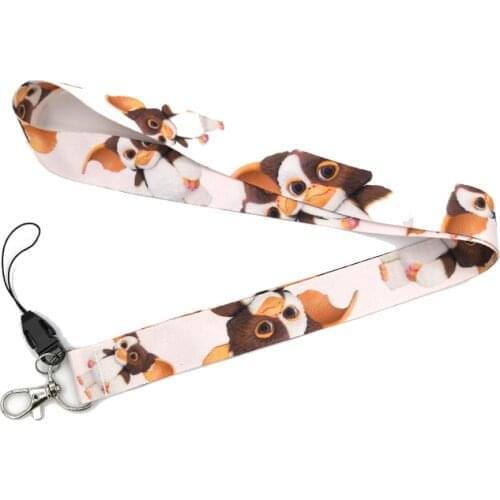 10pcs Regooly RE08 Gremlins Gizmo cartoon neck Strap Lanyards ID badge card holder keychain Phone Strap Gift Ribbon necklace